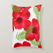 Seamless pattern with tropical flower, palm leave アクセントクッション (正面(垂直))