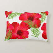 Seamless pattern with tropical flower, palm leave アクセントクッション (裏面)