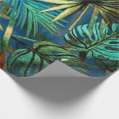 Seamless pattern with tropical leaves and geometri ラッピングペーパー (角)