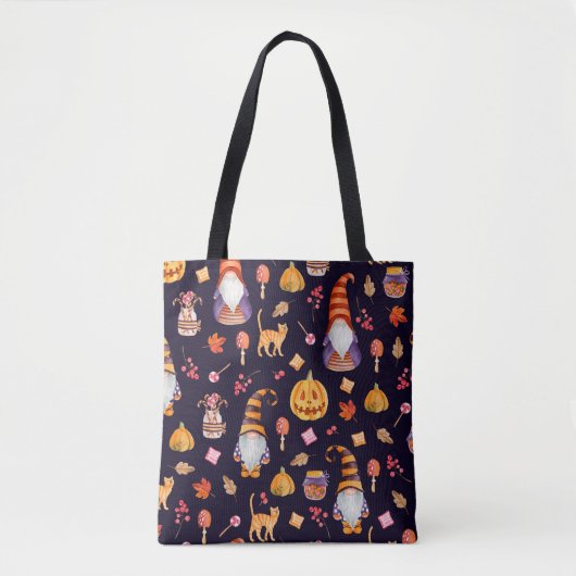 Seamless pattern with vintage Halloween elements.  トートバッグ (正面)