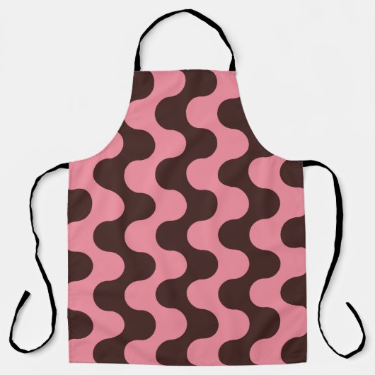 Seamless pattern with wavy stripes in retro style. エプロン (正面)