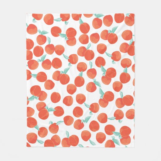 Seamless peach pattern with fruits background. Sum フリースブランケット (正面)