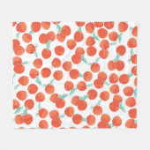 Seamless peach pattern with fruits background. Sum フリースブランケット (正面(横))