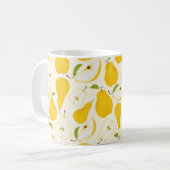Seamless pear pattern. Different pears whole fruit コーヒーマグカップ (正面左)