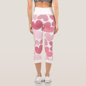 Seamless Pink Hearts Pattern Leggings – Romantic カプリレギンス (裏面)