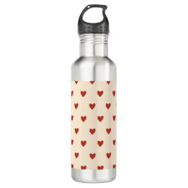 Seamless Pink Hearts Pattern Water Bottle ウォーターボトル