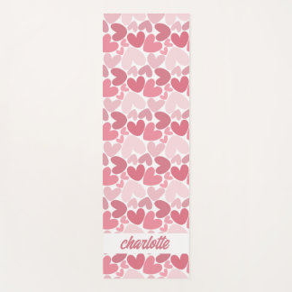 Seamless Pink Hearts Pattern Yoga Mat – Romantic  ヨガマット