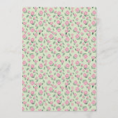 Seamless Pink Rose Watercolor Pattern 招待状 (正面)