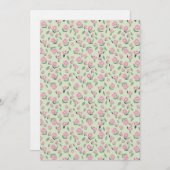 Seamless Pink Rose Watercolor Pattern 招待状 (正面/裏面)