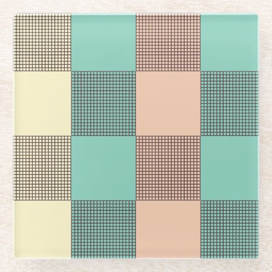 Seamless plaid pattern   ガラスコースター (正面)