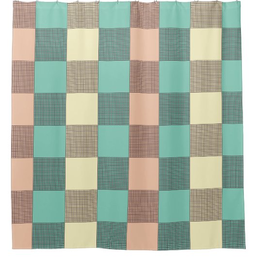 Seamless plaid pattern   シャワーカーテン (正面)
