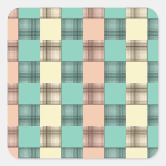 Seamless plaid pattern   スクエアシール (正面)