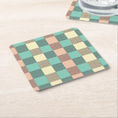 Seamless plaid pattern   スクエアペーパーコースター (アングル)