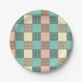 Seamless plaid pattern   ペーパープレート (正面)