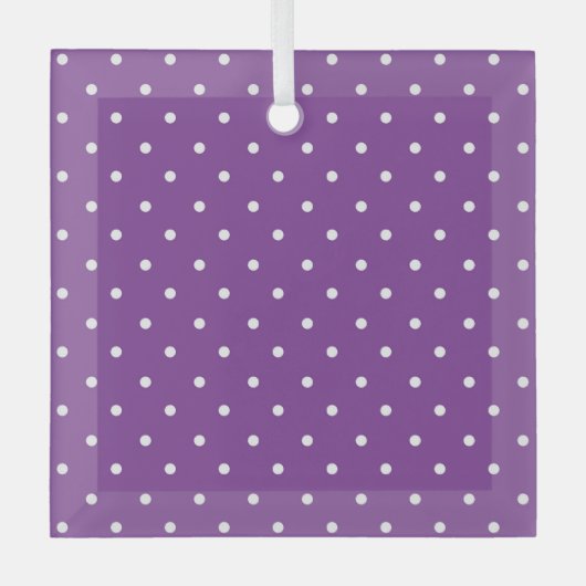 Seamless purple background polka dot pattern  ガラスオーナメント (正面)