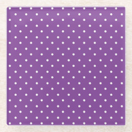 Seamless purple background polka dot pattern  ガラスコースター