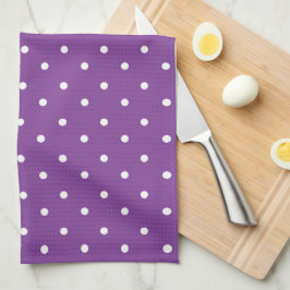 Seamless purple background polka dot pattern  キッチンタオル