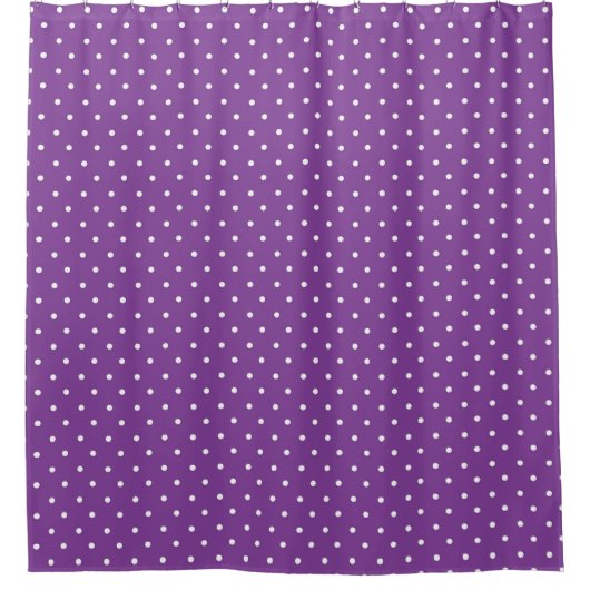 Seamless purple background polka dot pattern  シャワーカーテン (正面)