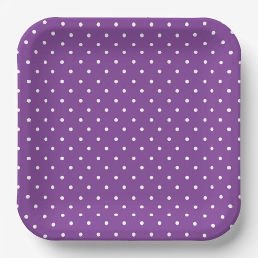 Seamless purple background polka dot pattern  ペーパープレート (正面)
