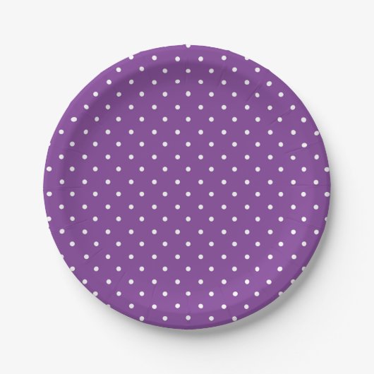 Seamless purple background polka dot pattern  ペーパープレート (正面)