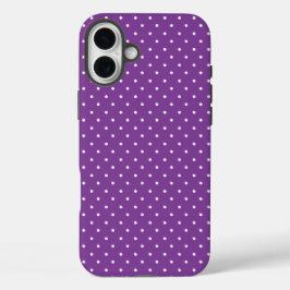 Seamless purple background polka dot pattern  iPhone 16 plusケース