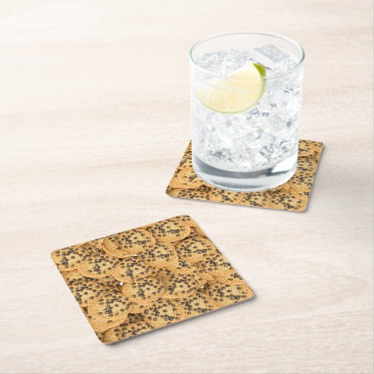 Seamless Realistic Cookie Pattern Coasters スクエアペーパーコースター (インサイチュ)