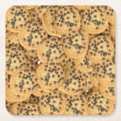 Seamless Realistic Cookie Pattern Coasters スクエアペーパーコースター (正面)