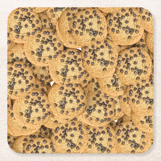 Seamless Realistic Cookie Pattern Coasters スクエアペーパーコースター (正面)
