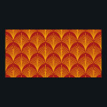 Seamless red and gold vintage art deco peacock fis ポスター<br><div class="desc">Seamless red and gold vintage art deco peacock fish scale wallpaper pattern vintage</div>