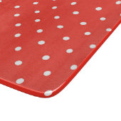 Seamless red background polka dot pattern カッティングボード (角)