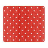 Seamless red background polka dot pattern カッティングボード (正面)
