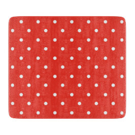 Seamless red background polka dot pattern カッティングボード