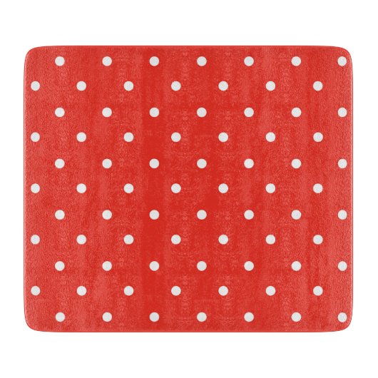 Seamless red background polka dot pattern カッティングボード (正面)