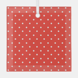 Seamless red background polka dot pattern ガラスオーナメント