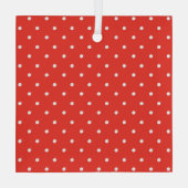 Seamless red background polka dot pattern ガラスオーナメント (裏面)