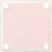 Seamless red background polka dot pattern ガラスコースター (裏面)