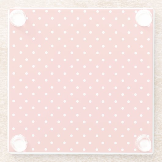 Seamless red background polka dot pattern ガラスコースター (裏面)