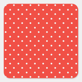 Seamless red background polka dot pattern スクエアシール
