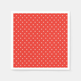 Seamless red background polka dot pattern スタンダードカクテルナプキン