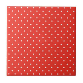 Seamless red background polka dot pattern タイル