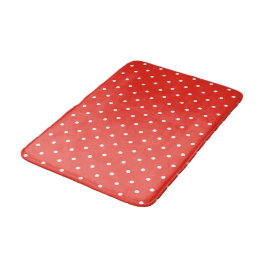 Seamless red background polka dot pattern バスマット