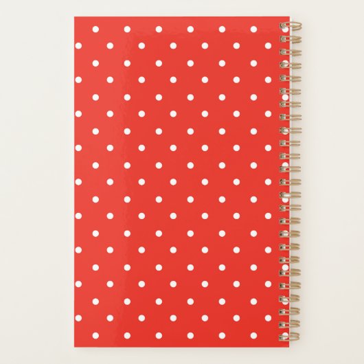 Seamless red background polka dot pattern プランナー手帳 (裏面)