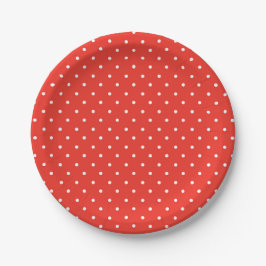 Seamless red background polka dot pattern ペーパープレート