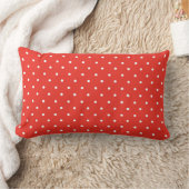 Seamless red background polka dot pattern ランバークッション (ブランケット)