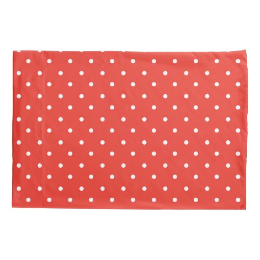 Seamless red background polka dot pattern 枕カバー (裏面-左)