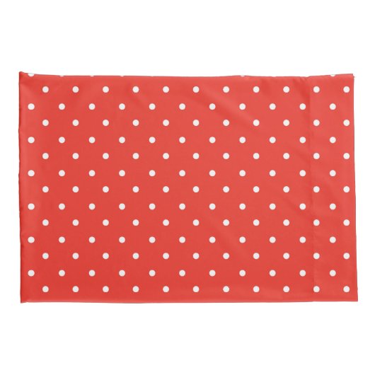Seamless red background polka dot pattern 枕カバー (裏面-右)