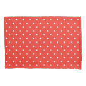 Seamless red background polka dot pattern 枕カバー (正面左)