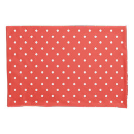 Seamless red background polka dot pattern 枕カバー