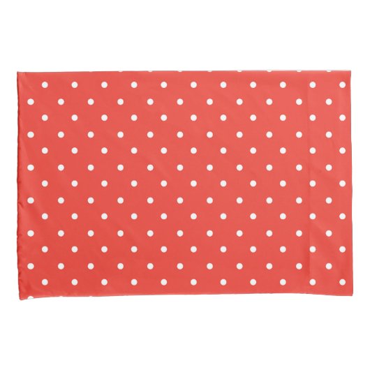 Seamless red background polka dot pattern 枕カバー (正面右)