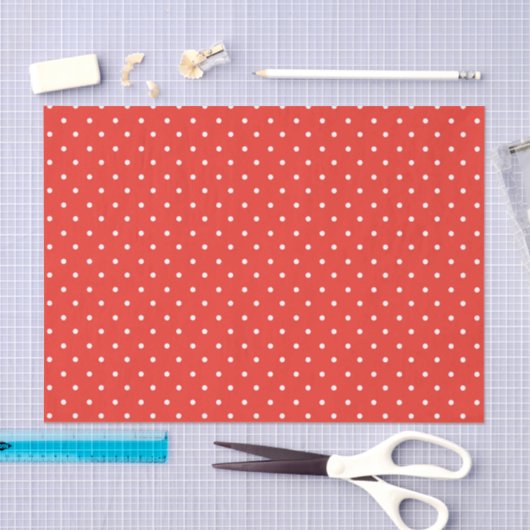 Seamless red background polka dot pattern 薄葉紙 (クラフト)